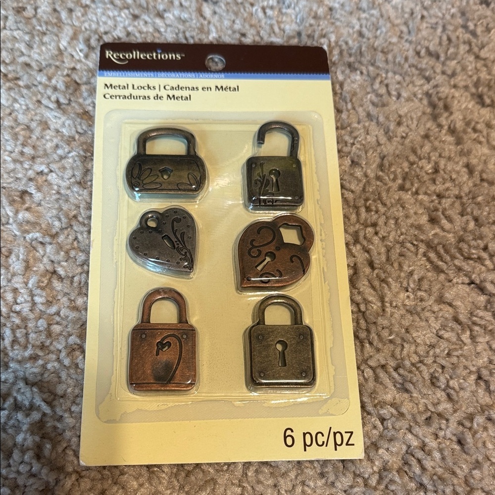 Recollections Decorative Metal Locks Set - Black, Silver, Bronze